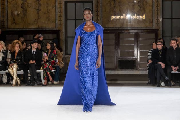 Pamella Roland - Runway - February 2026 New York Fashion Week, New York, USA - 12 Feb 2026 (NEW) Pamella Roland - Runway - February 2026 New York Fashion Week. February 12, 2026, New York, New York, USA: A model walks the runway for the Pamella Roland fashion show during the New York Fashion Week at the New York Public Library on February 12, 2026 in New York City. (Credit: M10s TheNews2) (Foto: M10s Thenews2 imago images) Pamella Roland - Runway - February 2026 New York Fashion Week, New York, USA - 12 Feb 2026  Copyright: xRonxAdarx