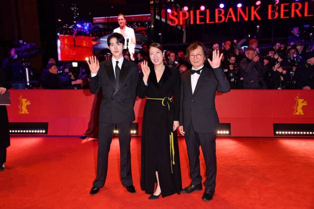 Shin Woo bin, Yeom Hye ran and Yeom Hye ran at the No Good Men Premiere and Berlinale Opening at the 76th Berlin International Film Festival on 12 02 26