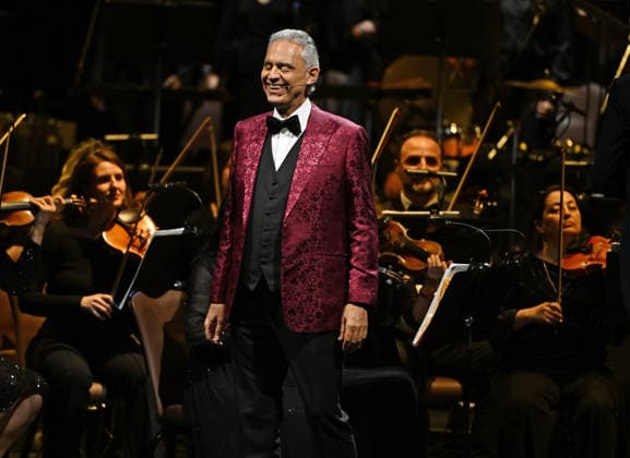 HOLLYWOOD FL - FEBRUARY 12: Andrea Bocelli performs during the Romanza 30th Anniversary World Tour at Hard Rock Live held at the Seminole Hard Rock Hotel & Casino on February 12, 2026 in Hollywood, Florida. Copyright: xmpi04x