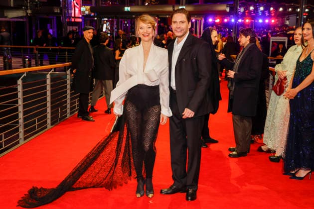 Heike Makatsch, Daniel Brühl at the opening of the 75th Berlin International Film Festival in the Berlinale Palast at Potsdamer Platz