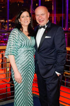 Katharina Guenther Wuensch and Kai Wegner at the opening of the 75th Berlin International Film Festival in the Berlinale Palast at Potsdamer Platz