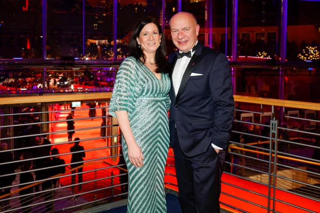 Katharina Guenther Wuensch and Kai Wegner at the opening of the 75th Berlin International Film Festival in the Berlinale Palast at Potsdamer Platz