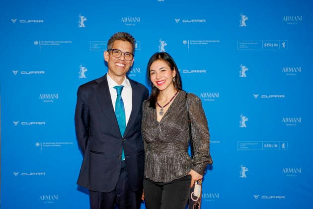 S E Francisco Quiroga Ambassador of Mexico with wife Cipactli Camero Cortís at the opening of the 76th Berlinale International Film Festival with the No Good Men Film Premiere on 12 02 2026 at the Berlinale Palast Berlin