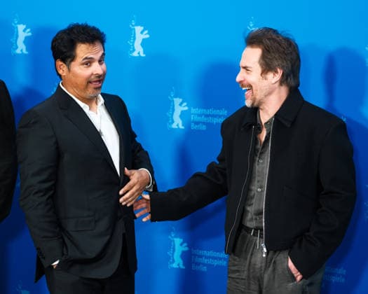 Photocall for Good Luck, Have Fun, Don™t Die , Grand Hyatt Berlin, Berlin, Germany Michael Pena and Sam Rockwell poses at the Photocall for Good Luck, Have Fun, Don™t Die during Berlinale (Berlin Film Festival) at Grand Hyatt Berlin, Berlin, , Germany on 13 February 2026., Credit:Julie Edwards Avalon Copyright: xJuliexEdwardsx xAvalonx 1074737404