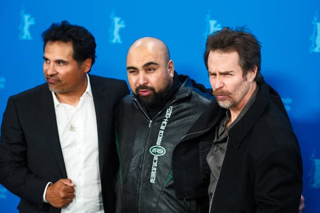 Photocall for Good Luck, Have Fun, Don™t Die , Grand Hyatt Berlin, Berlin, Germany Michael Pena, Asim Chaudhry and Sam Rockwell poses at the Photocall for Good Luck, Have Fun, Don™t Die during Berlinale (Berlin Film Festival) at Grand Hyatt Berlin, Berlin, , Germany on 13 February 2026., Credit:Julie Edwards Avalon Copyright: xJuliexEdwardsx xAvalonx 1074737411