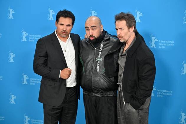 76th Berlin Film Festival Photocall Good Luck Have Fun Dont Die Michael Pena, Asim Chaudhry, Sam Rockwell attending the photocall of the movie Good Luck, Have Fun, Don t Die during 76th Berlin International Film Festival in Berlin, Germany on 13 February 2026. Photo by Julien Reynaud APS-Medias ABACAPRESS.COM Berlin  Copyright: xReynaudxJulien APS-Medias ABACAx