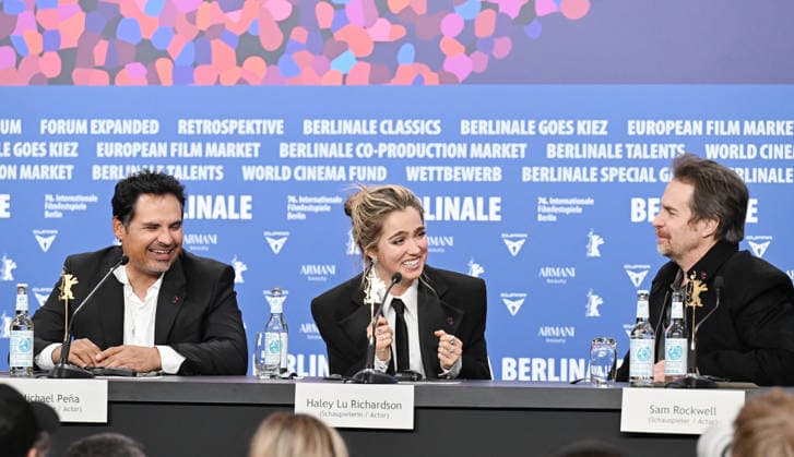 76th Berlinale International Film Festival Good Luck, Have Fun, Don t Die press conference at Grand Hyatt Hotel Featuring: Michael Pena, Haley Lu Richardson, Sam Rockwell Where: Berlin, Germany When: 13 Feb 2026 Credit: Cover Images EDITORIAL USE ONLY. NOT FOR USE BY NEWSPAPERS BASED IN THE UK. Copyright: xx coverimg55465835