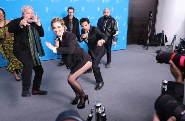 February 13, 2026, Berlin, Germany: Haley Lu Richardson, Asim Chaudhry, Zazie Beetz, Sam Rockwell, Michael Pena and Gore Verbinski pose at the photo-call of Good Luck, Have Fun, Don t Die during the 76th Berlinale International Film Festival at Hotel Hyatt in Berlin, Germany, on 13 February 2026. Photo: Berlin Germany - ZUMAm179 20260213_zep_m179_014 Copyright: xAlecxMichaelx