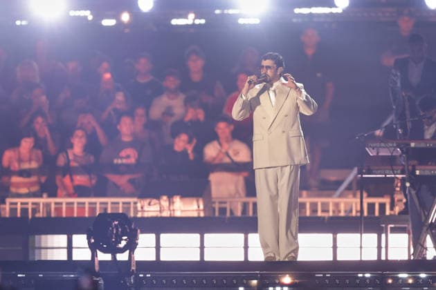 Bad Bunny performs first Buenos Aires concert of world tour BUENOS AIRES, ARGENTINA - FEBRUARY 13: Puerto Rican singer Bad Bunny performs during the first of his three scheduled shows at Estadio Monumental in Buenos Aires, Argentina, as part of his Debi Tirar Mas Fotos world tour, in Buenos Aires, Argentina on February 13, 2026. The artist arrived in Argentina following a high-profile appearance at the Super Bowl, where he delivered strong criticism of US policies, and after winning a Grammy Award, becoming the first Spanish-language album to receive the Album of the Year honor. The concert drew tens of thousands of fans, marking one of the most anticipated musical events of the year in the Argentine capital. Luciano Gonzalez Anadolu Bu  Copyright: x2026xAnadoluxLucianoxGonzalezx
