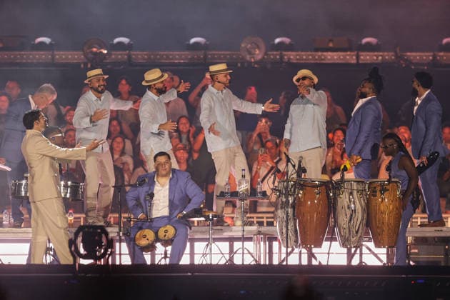 Bad Bunny performs first Buenos Aires concert of world tour BUENOS AIRES, ARGENTINA - FEBRUARY 13: Puerto Rican singer Bad Bunny performs during the first of his three scheduled shows at Estadio Monumental in Buenos Aires, Argentina, as part of his Debi Tirar Mas Fotos world tour, in Buenos Aires, Argentina on February 13, 2026. The artist arrived in Argentina following a high-profile appearance at the Super Bowl, where he delivered strong criticism of US policies, and after winning a Grammy Award, becoming the first Spanish-language album to receive the Album of the Year honor. The concert drew tens of thousands of fans, marking one of the most anticipated musical events of the year in the Argentine capital. Luciano Gonzalez Anadolu Bu  Copyright: x2026xAnadoluxLucianoxGonzalezx