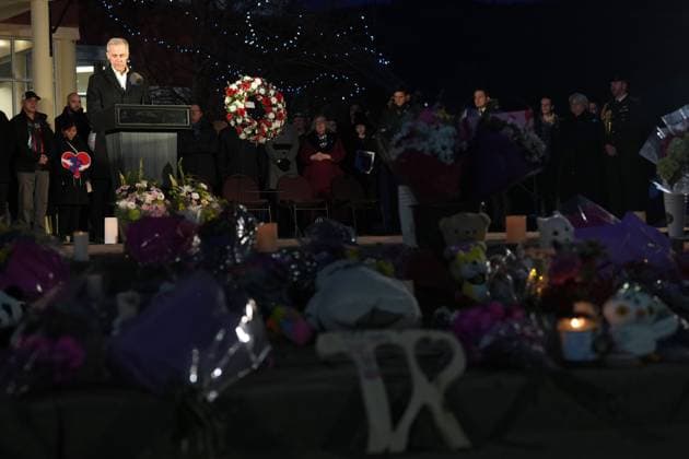 February 13, 2026, Tumbler Ridge, Bc, CANADA: Prime Minister Mark Carney speaks while attending a vigil for the victims of a mass shooting, in Tumbler Ridge, B.C., Friday, Feb. 13, 2026. Tumbler Ridge CANADA  - ZUMAc35_ 20260213_zaf_c35_175 Copyright: xChristinnexMuschix