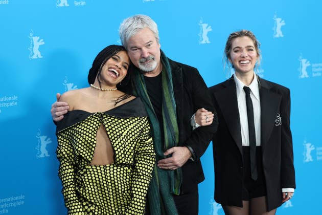 February 13, 2026, Berlin, Germany: ZAZIE BEETZ, GORE VERBINSKI and HALEY LU RICHARDSON pose at the photo-call of Good Luck, Have Fun, Don t Die during the 76th Berlinale International Film Festival at Hotel Hyatt Berlin Germany - ZUMAt227 20260213_zip_t227_017 Copyright: xMarinaxTakimotox