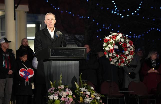February 13, 2026, Tumbler Ridge, Bc, CANADA: Le premier ministre Mark Carney prend la parole lors d une veillo e o la mo moire des victimes d une fusillade de masse, o Tumbler Ridge, en Colombie-Britannique, le vendredi 13 fo vrier 2026. LA PRESSE CANADIENNE Tumbler Ridge CANADA  - ZUMAc35_ 20260213_zaf_c35_182 Copyright: xChristinnexMuschix