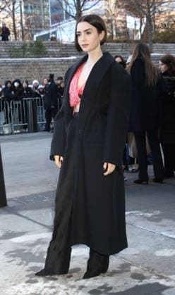 February 13, 2026 Lily Collins at Calvin Klein 2026 Show during New York Fashion Week in New York. February 13, 2026 Copyright: xRWx