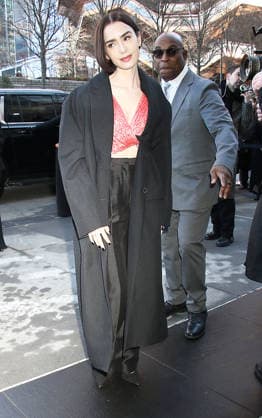February 13, 2026 Lily Collins at Calvin Klein 2026 Show during New York Fashion Week in New York. February 13, 2026 Copyright: xRWx