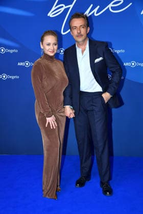 Anna Maria Muehe with husband Lucas Gregorowicz at the ARD BLUE HOUR reception at the 76th Berlin International Film Festival on 13 02 26