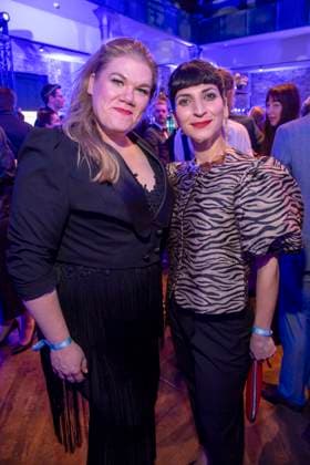 Gisa Flake and Neda Rahmanian as guests at the party at the ARD Blue Hour 2026 at the Berlinale 2026 at the Hotel Telegraphenamt on Friday February 13, 2026 in Berlin Berlin Germany