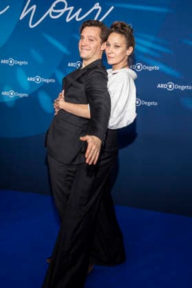 Jonas Nay and Jeanette Hain as guests on the blue carpet at the ARD Blue Hour 2026 at the Berlinale 2026 at the Hotel Telegraphenamt on Friday February 13, 2026 in Berlin Berlin Germany