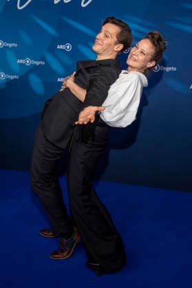 Jonas Nay and Jeanette Hain as guests on the blue carpet at the ARD Blue Hour 2026 at the Berlinale 2026 at the Hotel Telegraphenamt on Friday February 13, 2026 in Berlin Berlin Germany
