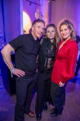 Sven Halfar, Karin Hanczewski and Morgane Ferru as guests at the party at the ARD Blue Hour 2026 at the Berlinale 2026 at Hotel Telegraphenamt on Friday February 13, 2026 in Berlin Berlin Germany