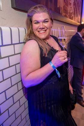 Gisa Flake as a guest at the party at the ARD Blue Hour 2026 at the Berlinale 2026 at the Hotel Telegraphenamt on Friday February 13, 2026 in Berlin Berlin Germany