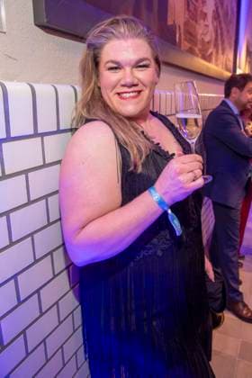 Gisa Flake as a guest at the party at the ARD Blue Hour 2026 at the Berlinale 2026 at the Hotel Telegraphenamt on Friday February 13, 2026 in Berlin Berlin Germany