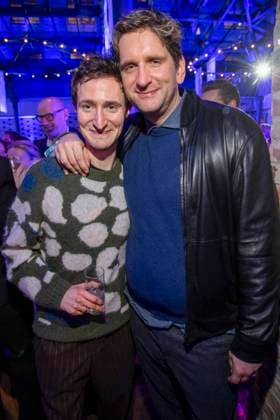 Idan Weiss and Sebastian Schwarz as guests at the party at the ARD Blue Hour 2026 at the Berlinale 2026 at the Hotel Telegraphenamt on Friday February 13, 2026 in Berlin Berlin Germany
