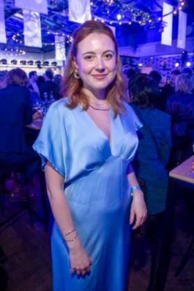 Meriel Hinsching as a guest at the party at the ARD Blue Hour 2026 at the Berlinale 2026 at Hotel Telegraphenamt on Friday February 13, 2026 in Berlin Berlin Germany
