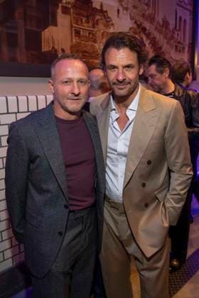 Maximilian Brueckner and Stephan Luca as guests at the party at the ARD Blue Hour 2026 at the Berlinale 2026 at Hotel Telegraphenamt on Friday February 13, 2026 in Berlin Berlin Germany