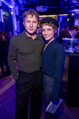Max Hubacher and Kristin Suckow as guests at the party at the ARD Blue Hour 2026 at the Berlinale 2026 at the Hotel Telegraphenamt on Friday February 13, 2026 in Berlin Berlin Germany