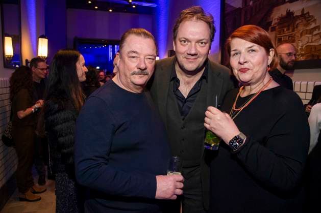 Peter Kurth, Charly Huebner, Susanne Boewe and Jasmin Schwiers as guests at the party at the ARD Blue Hour 2026 at the Berlinale 2026 at Hotel Telegraphenamt on Friday February 13, 2026 in Berlin Berlin Germany