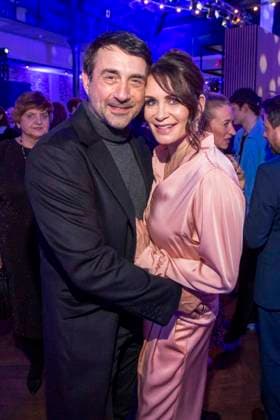 Oliver Haas and Anja Kling as guests at the party at the ARD Blue Hour 2026 at the Berlinale 2026 at the Hotel Telegraphenamt on Friday February 13, 2026 in Berlin Berlin Germany