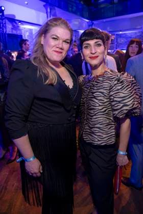 Gisa Flake and Neda Rahmanian as guests at the party at the ARD Blue Hour 2026 at the Berlinale 2026 at the Hotel Telegraphenamt on Friday February 13, 2026 in Berlin Berlin Germany