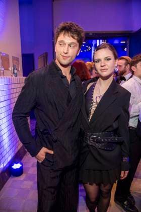 Patrick Schlegel and Juana Nagel as guests at the party at the ARD Blue Hour 2026 at the Berlinale 2026 at the Hotel Telegraphenamt on Friday February 13, 2026 in Berlin Berlin Germany