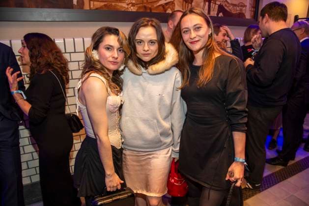 Romina Kueper, Lena Urzendowsky and Nicole Mercedes Mueller as guests at the party at the ARD Blue Hour 2026 at the Berlinale 2026 at Hotel Telegraphenamt on Friday February 13, 2026 in Berlin Berlin Germany