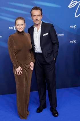 Anna Maria Mühe and Lucas Gregorowicz, at the ARD BLUE HOUR 2026, Party for the 76th Berlin International Film Festival, Berlinale, at the Telegraphenamt in Berlin, Red Carpet,