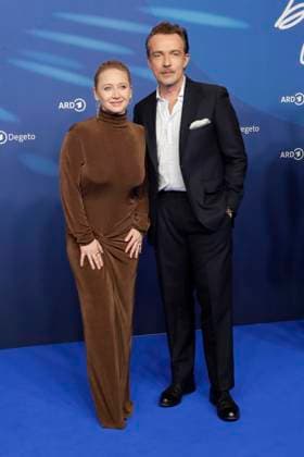Anna Maria Mühe and Lucas Gregorowicz, at the ARD BLUE HOUR 2026, Party for the 76th Berlin International Film Festival, Berlinale, at the Telegraphenamt in Berlin, Red Carpet,