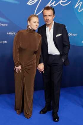 Anna Maria Mühe and Lucas Gregorowicz, at the ARD BLUE HOUR 2026, Party for the 76th Berlin International Film Festival, Berlinale, at the Telegraphenamt in Berlin, Red Carpet,