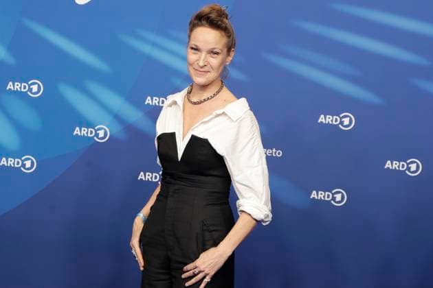 Jeanette Hain, at the ARD BLUE HOUR 2026, Party for the 76th Berlin International Film Festival, Berlinale, at the Telegraphenamt in Berlin, Red Carpet,