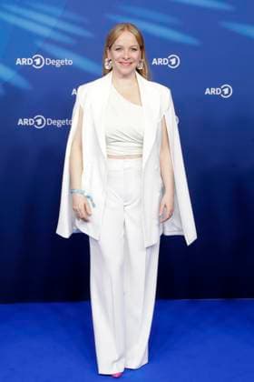 Jasmin Schwiers, at the ARD BLUE HOUR 2026, Party for the 76th Berlin International Film Festival, Berlinale, at the Telegraphenamt in Berlin, Red Carpet,