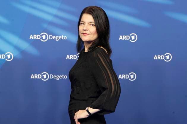 Jasmin Tabatabei, at the ARD BLUE HOUR 2026, Party for the 76th Berlin International Film Festival, Berlinale, at the Telegraphenamt in Berlin, Red Carpet,