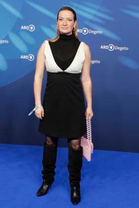 Nina Gummich, at the ARD BLUE HOUR 2026, Party for the 76th Berlin International Film Festival, Berlinale, at the Telegraphenamt in Berlin, Red Carpet,