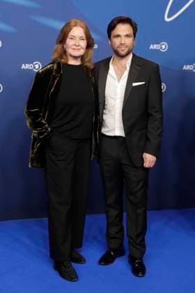 Lina Wendel, Karim ChÃ rif, at the ARD BLUE HOUR 2026, Party for the 76th Berlin International Film Festival, Berlinale, at the Telegraphenamt in Berlin, Red Carpet,