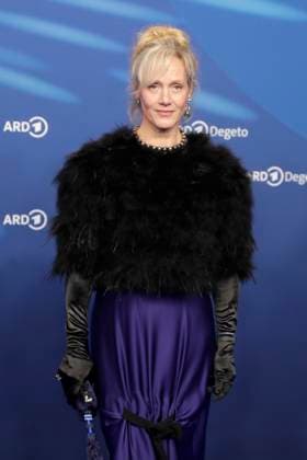 Hanna Schudt, at the ARD BLUE HOUR 2026, Party for the 76th Berlin International Film Festival, Berlinale, at the Telegraphenamt in Berlin, Red Carpet,