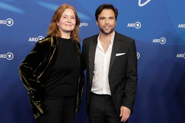 Lina Wendel, Karim ChÃ rif, at the ARD BLUE HOUR 2026, Party for the 76th Berlin International Film Festival, Berlinale, at the Telegraphenamt in Berlin, Red Carpet,