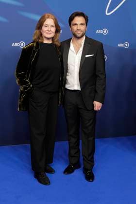 Lina Wendel, Karim ChÃ rif, at the ARD BLUE HOUR 2026, Party for the 76th Berlin International Film Festival, Berlinale, at the Telegraphenamt in Berlin, Red Carpet,