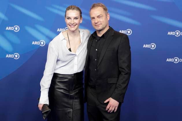 Jana Klinge, Hinnerk Schönemann, at the ARD BLUE HOUR 2026, Party for the 76th Berlin International Film Festival, Berlinale, at the Telegraphenamt in Berlin, Red Carpet,