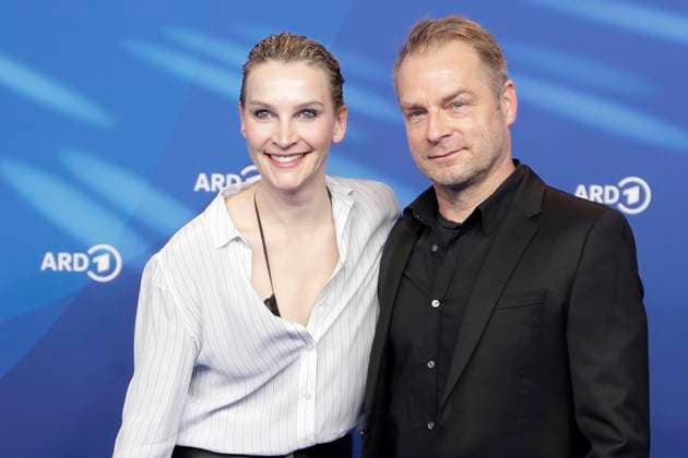 Jana Klinge, Hinnerk Schönemann, at the ARD BLUE HOUR 2026, Party for the 76th Berlin International Film Festival, Berlinale, at the Telegraphenamt in Berlin, Red Carpet,