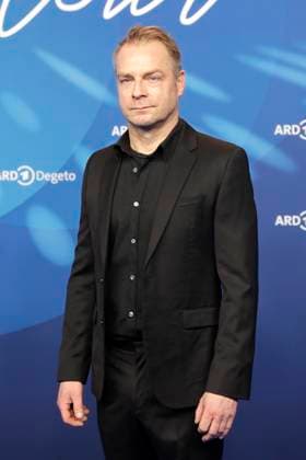 Hinnerk Schönemann, at the ARD BLUE HOUR 2026, party for the 76th Berlin International Film Festival, Berlinale, at the Telegraphenamt in Berlin, red carpet,