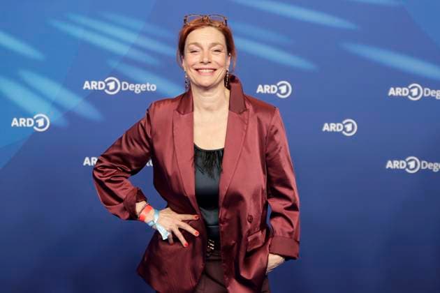 Aglaia Szyszkowitz, at the ARD BLUE HOUR 2026, Party for the 76th Berlin International Film Festival, Berlinale, at the Telegraphenamt in Berlin, Red Carpet,